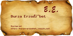 Burza Erzsébet névjegykártya